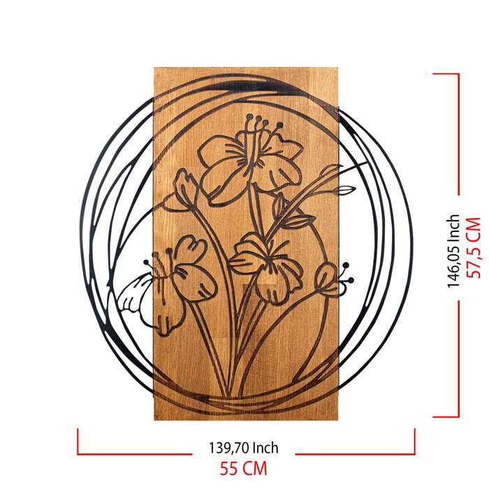 Wallity Orchid Accesorio Decorativo de Pared Negro y Nogal Wallity Orchid Accesorio Decorativo de Pared Negro y Nogal